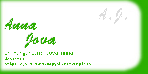 anna jova business card